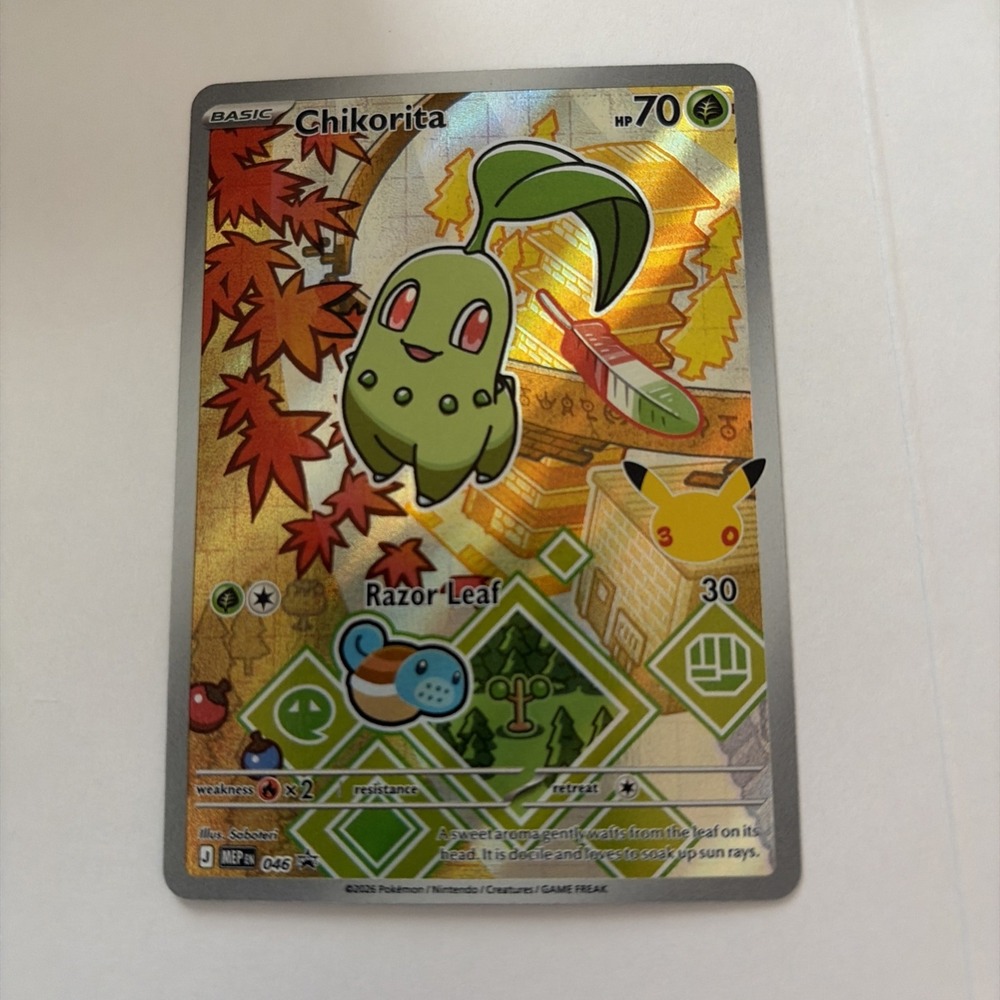 Pokémon Chikorita #046 Mega Evolution Promo Holo Card Pack Fresh NM/Mint